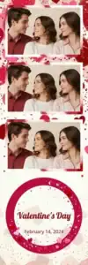 Variante bande 2x6, 3 photos et orientation paysage du design photobooth Red And Pink Hearts Valentine pour Vivabox