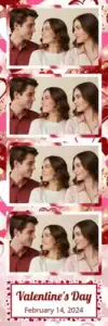 Variante bande 2x6, 4 photos et orientation paysage du design photobooth Red And Pink Hearts Valentine pour Vivabox