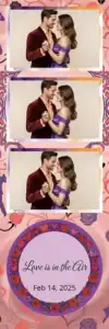 Variante bande 2x6, 3 photos et orientation paysage du design photobooth Red Rose Heart Wedding pour Vivabox