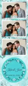 Variante bande 2x6, 3 photos et orientation paysage du design photobooth Black White Floral Wedding pour Vivabox