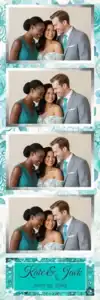 Variante bande 2x6, 4 photos et orientation paysage du design photobooth Black White Floral Wedding pour Vivabox