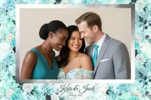 Variante format paysage 6x4, 1 photo et orientation paysage du design photobooth Black White Floral Wedding pour Vivabox