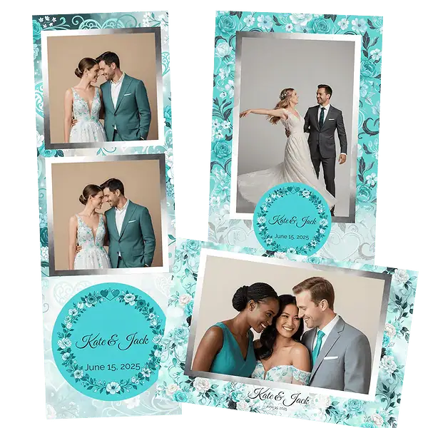 Design photobooth Black White Floral Wedding pour Vivabox et Miroir