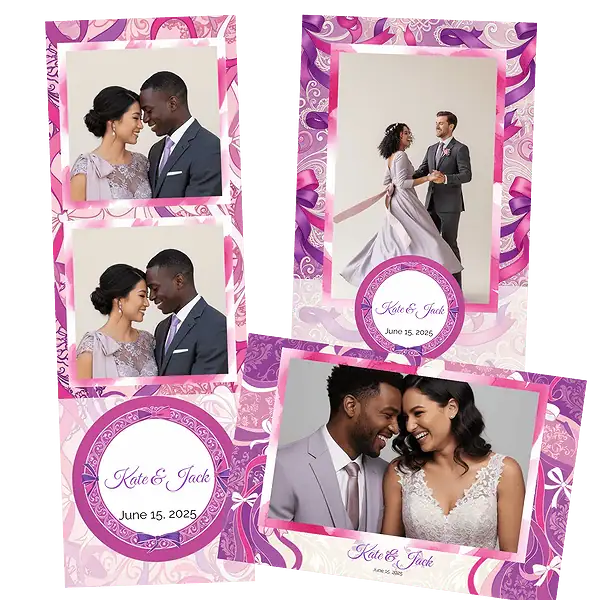 Design photobooth White Floral Wedding Frame pour Vivabox et Miroir