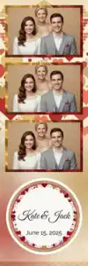 Variante bande 2x6, 3 photos et orientation paysage du design photobooth Pink Polka Dot Wedding Frame pour Vivabox