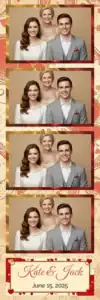 Variante bande 2x6, 4 photos et orientation paysage du design photobooth Pink Polka Dot Wedding Frame pour Vivabox