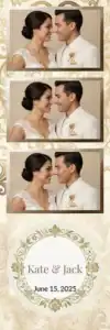 Variante bande 2x6, 3 photos et orientation paysage du design photobooth Floral Silhouette Wedding Arch pour Vivabox