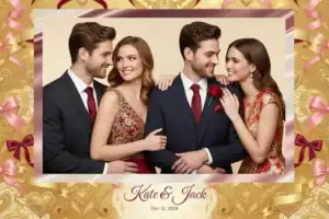 Mariage aux cœurs et rubans rouges - Vivabox 3