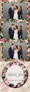 Variante bande 2x6, 3 photos et orientation paysage du design photobooth Rustic Wood Floral Wedding pour Vivabox