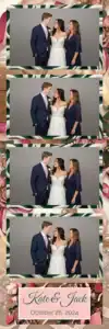 Variante bande 2x6, 4 photos et orientation paysage du design photobooth Rustic Wood Floral Wedding pour Vivabox