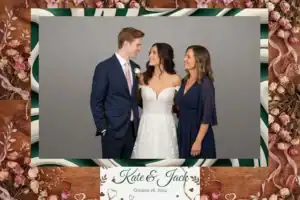 Variante format paysage 6x4, 1 photo et orientation paysage du design photobooth Rustic Wood Floral Wedding pour Vivabox