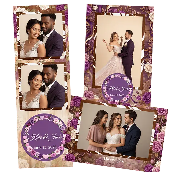 Design photobooth Wooden Floral Wedding Lights pour Vivabox et Miroir