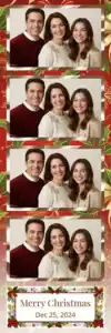 Variante bande 2x6, 4 photos et orientation paysage du design photobooth Red Berry Christmas Polka Dots pour Vivabox