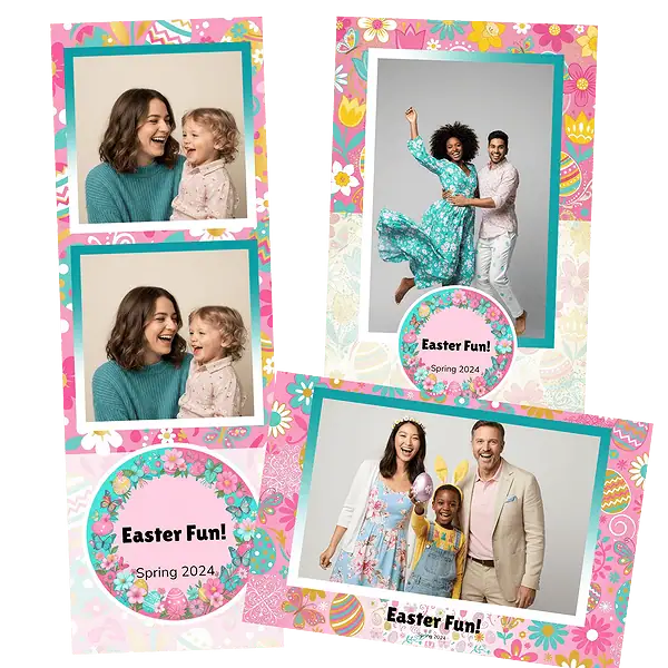 Design photobooth Pastel Egg And Flower Easter pour Vivabox et Miroir