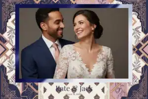 Mariage bleu marine et rose géométrique - Vivabox 3