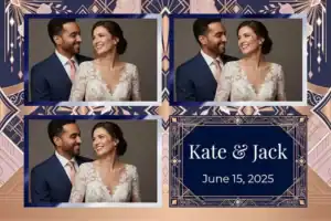 Mariage bleu marine et rose géométrique - Vivabox 4