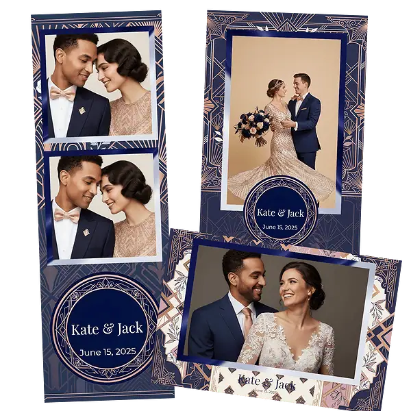Design photobooth Navy Pink Diamond Wedding pour Vivabox et Miroir