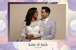 Cadre de mariage géométrique violet - Vivabox 3