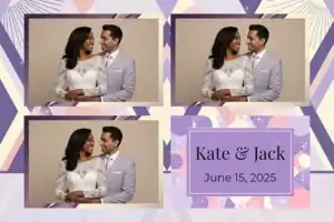 Cadre de mariage géométrique violet - Vivabox 4
