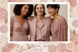 Cadre de mariage aux fleurs roses - Vivabox 3