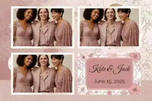 Cadre de mariage aux fleurs roses - Vivabox 4