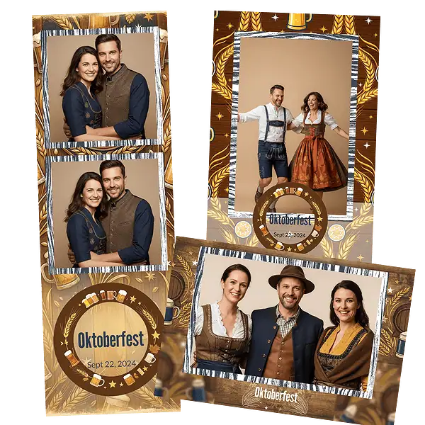 Design photobooth Brown Wood Oktoberfest Beer pour Vivabox et Miroir
