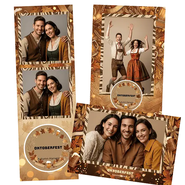 Design photobooth Orange Wheat Oktoberfest Frame pour Vivabox et Miroir