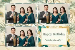 Anniversaire rose, plumes et confettis dorés - Vivabox 4