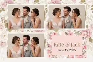 Bordure de mariage aux fleurs roses - Vivabox 4